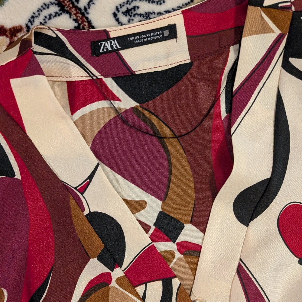 Zara Long Sleeve Dress - Multicolor Abstract - Picture 3 of 4